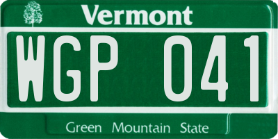 VT license plate WGP041