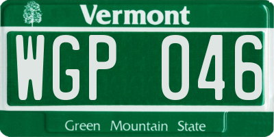 VT license plate WGP046
