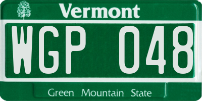 VT license plate WGP048