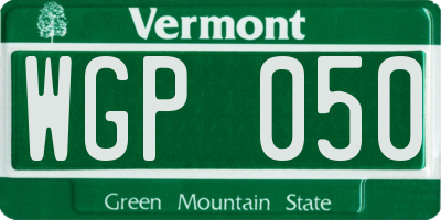 VT license plate WGP050