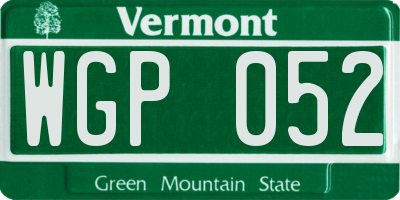 VT license plate WGP052