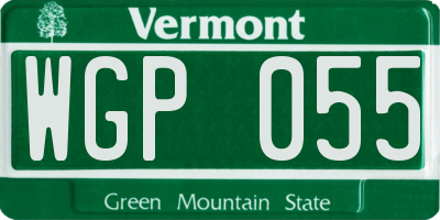 VT license plate WGP055