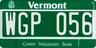 VT license plate WGP056