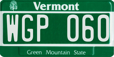 VT license plate WGP060