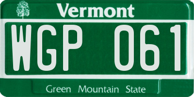 VT license plate WGP061
