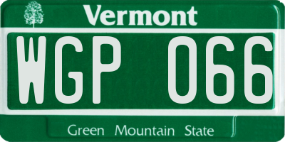 VT license plate WGP066