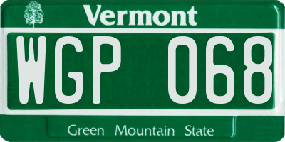 VT license plate WGP068