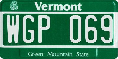 VT license plate WGP069