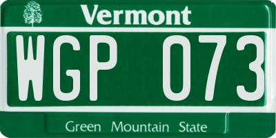 VT license plate WGP073