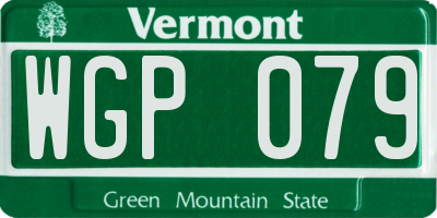 VT license plate WGP079