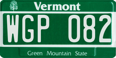 VT license plate WGP082