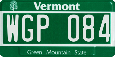 VT license plate WGP084