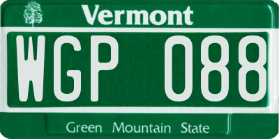 VT license plate WGP088