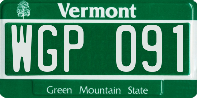 VT license plate WGP091
