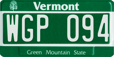 VT license plate WGP094