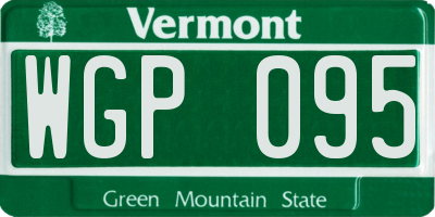 VT license plate WGP095