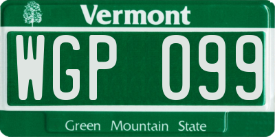 VT license plate WGP099