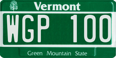 VT license plate WGP100