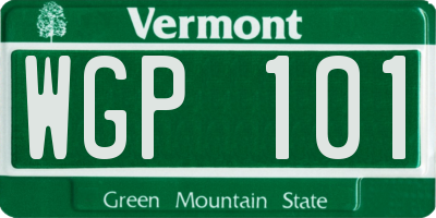 VT license plate WGP101