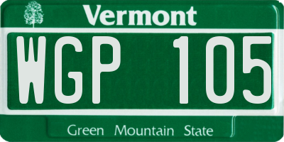 VT license plate WGP105