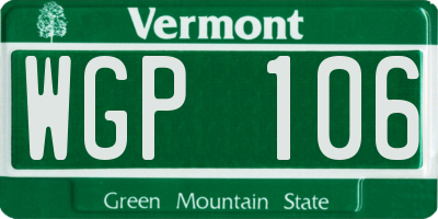 VT license plate WGP106