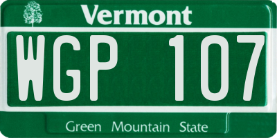 VT license plate WGP107