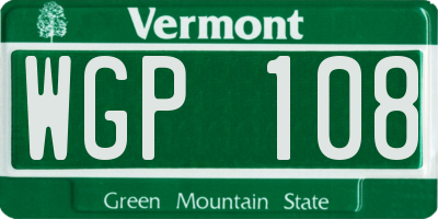 VT license plate WGP108