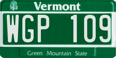 VT license plate WGP109