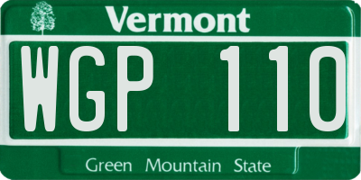 VT license plate WGP110