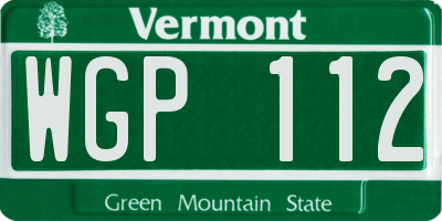 VT license plate WGP112