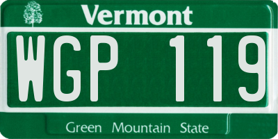 VT license plate WGP119