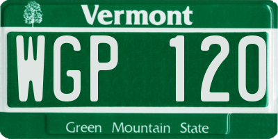 VT license plate WGP120