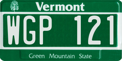 VT license plate WGP121