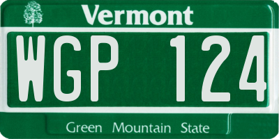 VT license plate WGP124