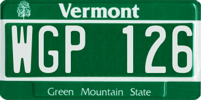 VT license plate WGP126