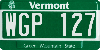 VT license plate WGP127
