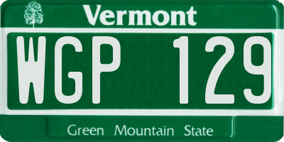 VT license plate WGP129