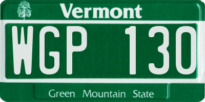 VT license plate WGP130