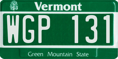 VT license plate WGP131