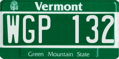 VT license plate WGP132