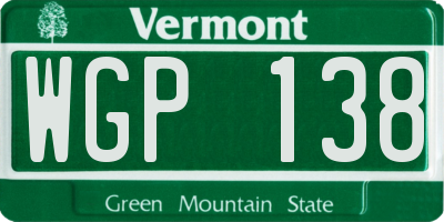 VT license plate WGP138