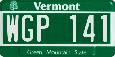 VT license plate WGP141