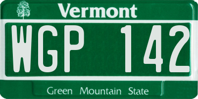 VT license plate WGP142