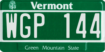 VT license plate WGP144