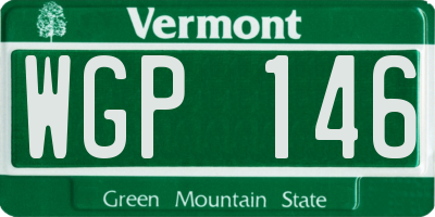 VT license plate WGP146