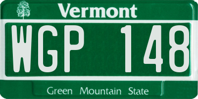 VT license plate WGP148