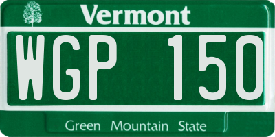 VT license plate WGP150