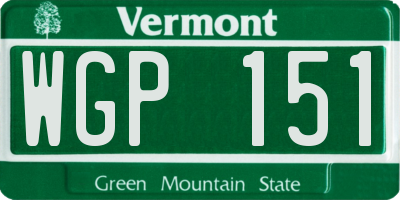 VT license plate WGP151