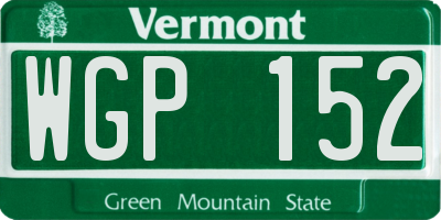 VT license plate WGP152