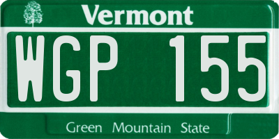 VT license plate WGP155